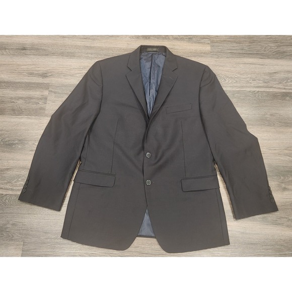 Calvin Klein‎ Pinstripe Blazer Two Button Suit Jacket Business Career -42R - Picture 1 of 10